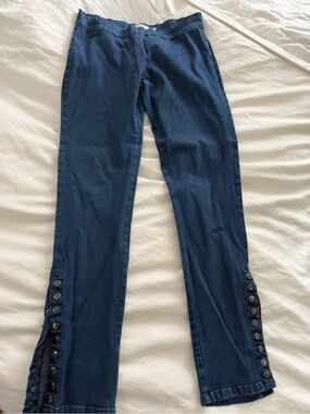 Charley&Me Dark Blue Button-Trim Jeggings